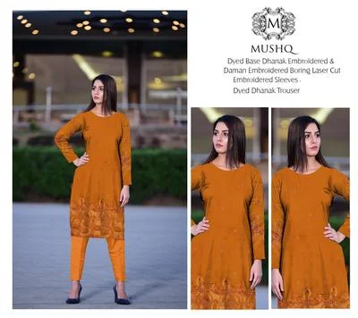 2 Pcs Women's Unstitched Embroidered Suit