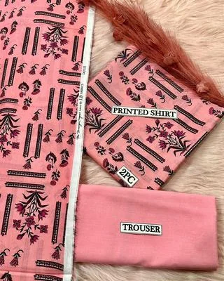 2 Pcs Women's Unstitched Digital Print Suit