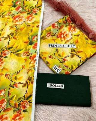2 Pcs Women's Unstitched Digital Print Suit