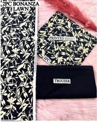 2 Pcs Women's Unstitched Digital Print Suit thumbnail 3