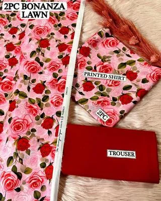 2 Pcs Women's Unstitched Digital Print Suit