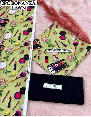2 Pcs Women's Unstitched Digital Print Suit