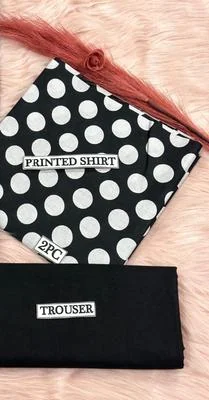 2 Pcs Women's Unstitched Digital Print Suit thumbnail 2