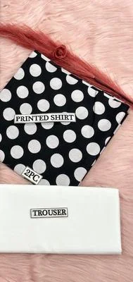 2 Pcs Women's Unstitched Digital Print Suit thumbnail 2