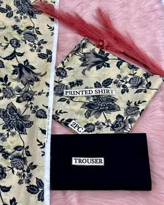 2 Pcs Women's Unstitched Digital Print Suit