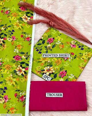 2 Pcs Women's Unstitched Digital Print Suit thumbnail 3