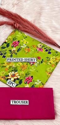 2 Pcs Women's Unstitched Digital Print Suit thumbnail 2