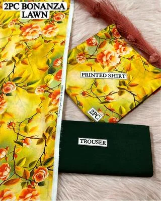 2 Pcs Women's Unstitched Digital Print Suit