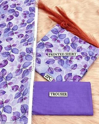2 Pcs Women's Unstitched Digital Print Suit thumbnail 3