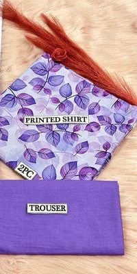 2 Pcs Women's Unstitched Digital Print Suit thumbnail 2