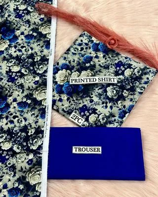 2 Pcs Women's Unstitched Digital Print Suit