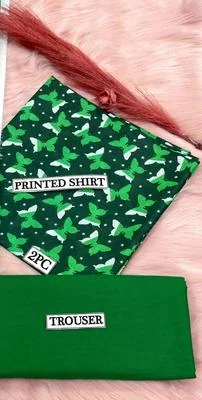 2 Pcs Women's Unstitched Digital Print Suit thumbnail 2