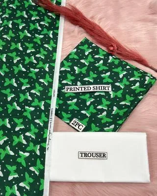 2 Pcs Women's Unstitched Digital Print Suit