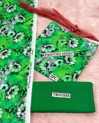 2 Pcs Women's Unstitched Digital Print Suit