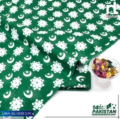 2 Pcs Women's Unstitched Digital Print Suit thumbnail 3