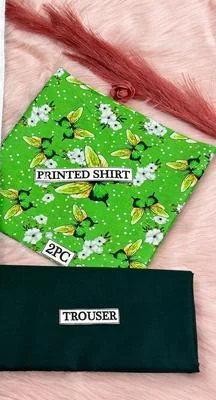 2 Pcs Women's Unstitched Digital Print Suit thumbnail 2