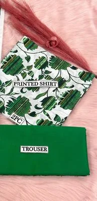 2 Pcs Women's Unstitched Digital Print Suit thumbnail 2