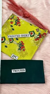 2 Pcs Women's Unstitched Digital Print Suit thumbnail 2
