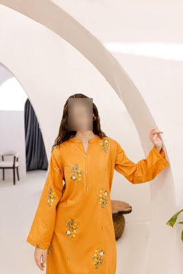 Mustard Embroidered Women Suit Lawn 2 Pcs thumbnail 4