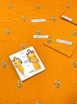Mustard Embroidered Women Suit Lawn 2 Pcs thumbnail 5