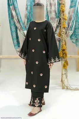 Black Embroidered 2-Piece Women's Lawn Suit thumbnail 6