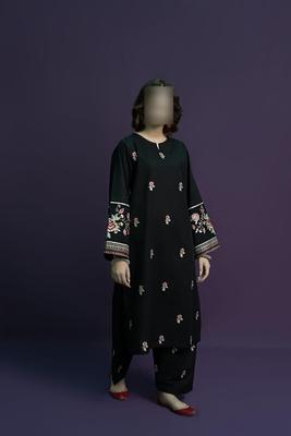 2 Pcs Women's Unstitched Embroidered Suit