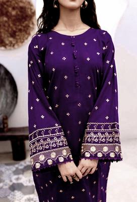 2 Pcs Women's Unstitched Embroidered Suit thumbnail 2