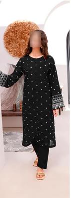 2 Pcs Women's Unstitched Embroidered Suit