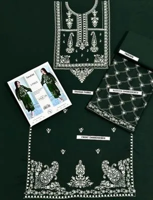 2 Pcs Women's Unstitched Embroidered Suit thumbnail 2