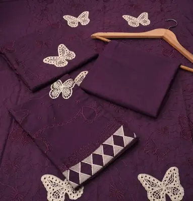 2 Pcs Women's Unstitched Embroidered Suit thumbnail 2