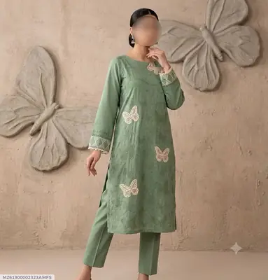 2 Pcs Women's Unstitched Embroidered Suit