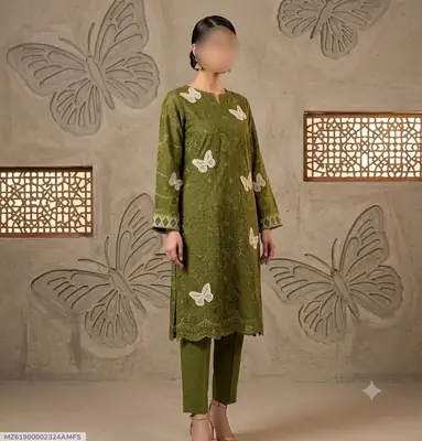 2 Pcs Women's Unstitched Embroidered Suit