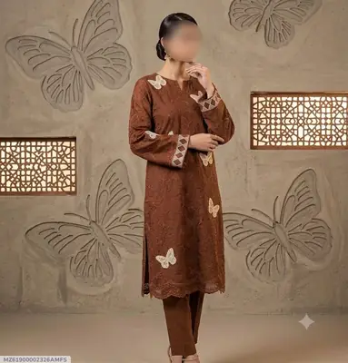 2 Pcs Women's Unstitched Embroidered Suit