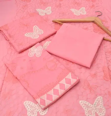2 Pcs Women's Unstitched Embroidered Suit thumbnail 2