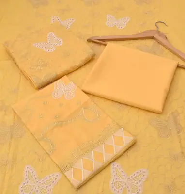 2 Pcs Women's Unstitched Embroidered Suit thumbnail 2