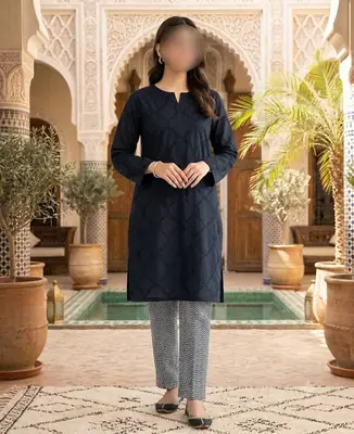 2 Pcs Women's Unstitched Chikankari Embroidered Suit