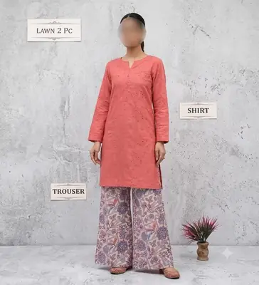 2 Pcs Women's Unstitched Chikankari Embroidered Suit