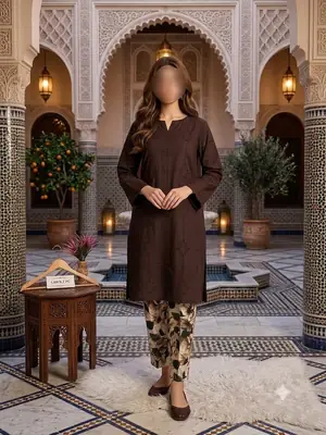 2 Pcs Women's Unstitched Chikankari Embroidered Suit