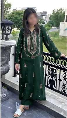 2 Pcs Women's Unstitched Embroidered Suit thumbnail 2
