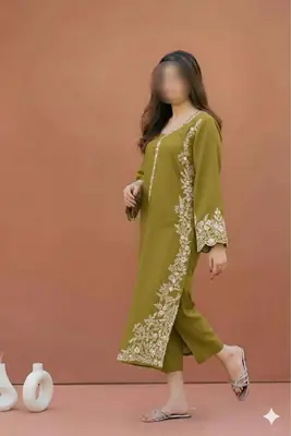 2 Pcs Women's Unstitched Embroidered Suit