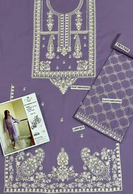 2 Pcs Women's Unstitched Embroidered Suit thumbnail 5
