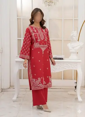 2 Pcs Women's Unstitched Embroidered Suit thumbnail 4