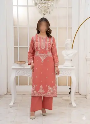 2 Pcs Women's Unstitched Embroidered Suit