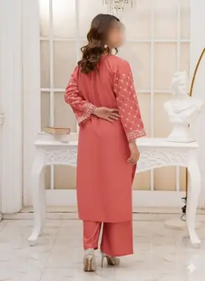 2 Pcs Women's Unstitched Embroidered Suit thumbnail 2