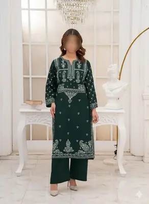 2 Pcs Women's Unstitched Embroidered Suit
