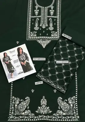 2 Pcs Women's Unstitched Embroidered Suit thumbnail 5