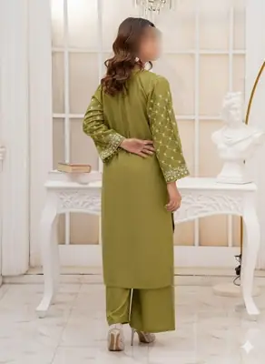 2 Pcs Women's Unstitched Embroidered Suit thumbnail 2