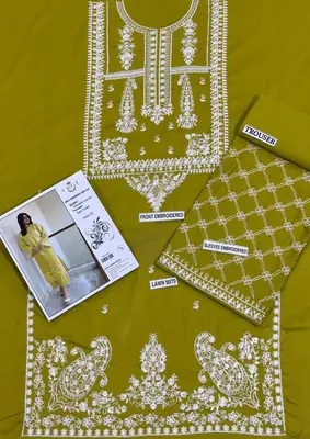 2 Pcs Women's Unstitched Embroidered Suit thumbnail 4