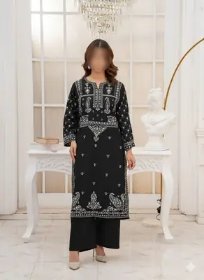 2 Pcs Women's Unstitched Embroidered Suit