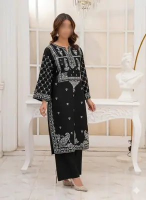 2 Pcs Women's Unstitched Embroidered Suit thumbnail 4